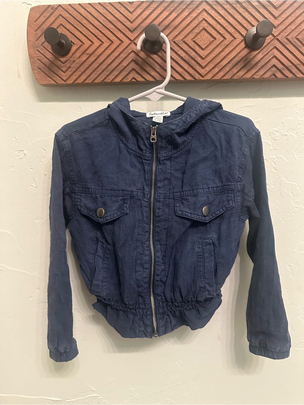 Splendid Kids Navy Hooded Jean Jacket